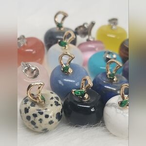 16 Pcs Crystal Apple Pendants, Charms Teacher Gifts. Bulk. Wholesale.